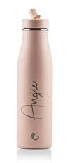 Totally About You Personalised One Green Bottle Stainless Steel Vacuum Insulated Isothermal Water Bottle (500ml, Evolution Collection Mouse Pink)