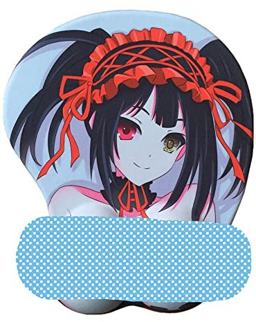 YUDUODUO Date A Live Tokisaki Kurumi Süße weiche sexy Cartoon 3D große Brust Silikon Handgelenkauflage Mauspad Gaming Mauspad rutschfeste Computer Laptop Mauspad, 10.2 x 8.7 x 1.7 inches, KFC-0013