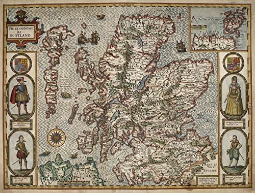 1000 Piece Jigsaw Puzzle: Historical Map of Scotland by John Speed - Large Size 66cm x 50cm
