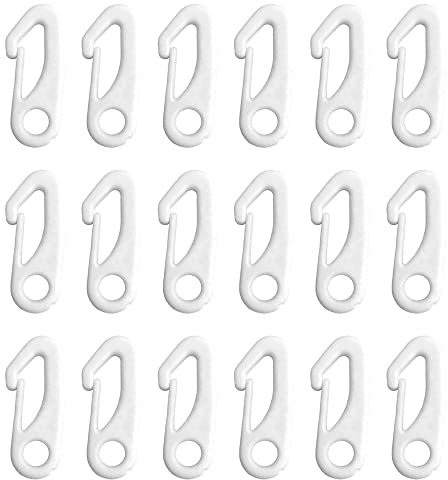 Ysruanh 20 Pcs Flag Pole Clip Nylon Flagpole Snap Hook Clips White Flagpole Rope Clips Suitable for Attaching Flags to Flagpoles