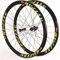 SHKJ 700C Rennrad Laufradsatz, Fahrrad Laufradsatz V-Brakes Carbon Fiber Hub Quick Release Tubeless Kompatibel 8 9 10 11 Geschwindigkeit Freilauf,38mm (Color : Green, Size : 700C)