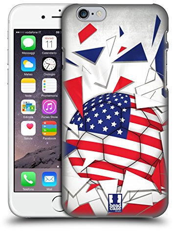 Head Case Designs Verenigten Staaten Fussball Glassplitter Harte Rueckseiten Handyhülle Hülle Huelle kompatibel mit Apple iPhone 6 / iPhone 6s