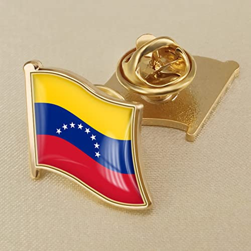 Broches De La Bandera De Venezuela Para Mujeres Y Hombres - Insignia De Epoxi De Cristal Insignias De La Bandera Del Mundo Joyería Del Encanto De La Novedad Del País Para Los Accesorios Del Bro