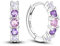 Hapour Tiny Rainbow Creolen 925 Sterling Silber | Eingelegte rosa lila Farbverlaufs-Cubikzirkonia-Ohrringe für Frauen und Mädchen als Geburtstagsgeschenk – lila Amethyst-Ohrringe