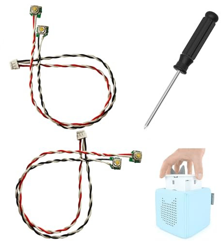 2 STK Ersatz Tasten Kabel für Toniebox Ohren, JLNJLE Alternative Kabelsatz mit Schraubendreher Kompatible mit Tonie Ohren Reparieren, für Mikrotaster Tasten Reparatur Zubehör