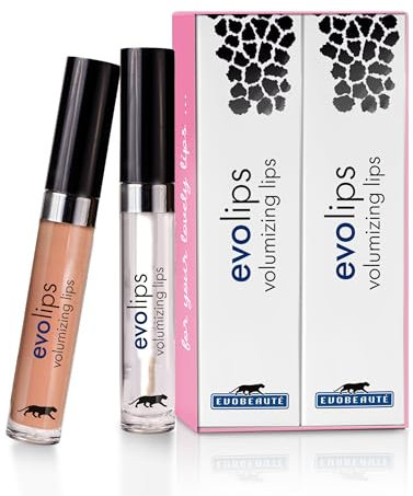 EVOBEAUTÉ evolips Vorteils-Set Volumizing Lips pretty plump + cake pop 5ml I Lippenfluid mit Volumen-Effekt, farbig I Lipgloss für die Lippenpflege, feuchtigkeitsspendend