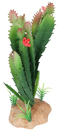 Cyrank Décor De Terrarium De Plantes De Reptiles, Décoration D'aménagement Paysager De Plante De Cactus en Plastique De Simulation pour Décor De Terrarium De Désert Barbu De Lézard Gecko