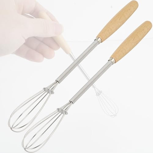 GorGin 7.6 Inch Mini Whisks, Small Whisks Bulk 304 Stainless Steel Set of 2, Tiny Whisk For Beating Eggs, Beating, Blending Ingredients, Mixing Sauces (2 pack | mini whisk)
