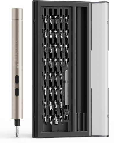 iFu Mini Electric Screwdriver, 42 in 1 Precision Screwdriver Set – Small Cordless Power Screwdriver with LED Light & 37 Magnetic Bits, Repair Tool for Phone Laptop Camera Watch Computer