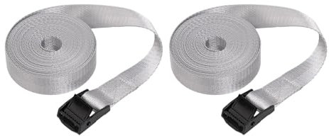 MagiDeal 2 Sangles d'arrimage multifonctionnelles pour Porte-Bagages de Toit de Voiture, Ceintures Robustes pour Motos, Snowboard, Cargaison, remorque, Gris