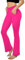 SINOPHANT Flared Yogahose Damen Leggings High Waist Schlaghose Blickdicht Leggins Bootcut Jogginghose with Taschen Rosa XL