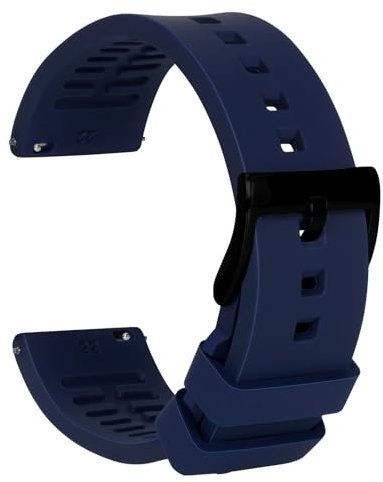 TStrap Bracelet Montre Silicone 18mm - Bleu Dégagement Rapide Intelligente Bracelets pour Homme Femme - Souple Caoutchouc Watch Strap Connectée Boucle Replacement - 18mm 19mm 20mm 21mm 22mm 24mm