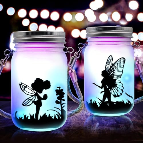 SPERMUOY Solarglas für außen garten deko draußen Solarglas,2 Stück Hängend Solar Laterne Lichter Für Außen,Wasserdicht Gartenleuchte Outdoor Solar Lichterkette Wasserdicht für Zuhause Party Garten