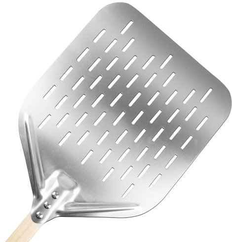 SPORWAY Pelle à pizza en acier inoxydable avec poignée amovible - Pour barbecue à gaz, barbecue et four - Rangement facile pour grandes pizzas - 40 x 30 cm