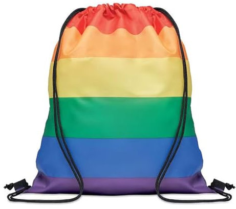 ANCLLO 2 Stück Rainbow Pride Kordelzugbeutel, Regenbogen-Rucksack, für Fitnessstudio, Strand, Yoga-Tasche, Kordelzug-Netzbeutel, Unisex, Regenbogen-Kordelzugbeutel, Pride-Regenbogenflagge-Rucksack