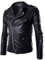 Sunnyuk Giacca Moto Uomo Chiodo Metal Pelle Giubbino Slim Fit Vintage Giubbotto Moto Biker Casual Giacche Moto Elegante Leggera Giacca Moto Regular Fit con Protezioni Comode