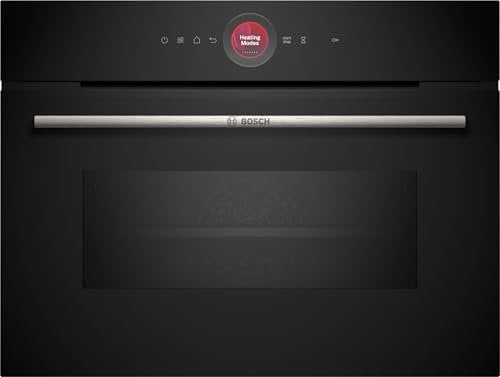 Bosch CMG7241B2 Kompakt-Backofen Kombi mit Einbau-Mikrowelle, HomeConnect, AirFry: Luftfrittieren direkt von zu Hause, TFT-Touch-Display, schwarz, 60 x 45 cm