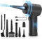 Electric Dust Blower Compressed Air Spray for PC Cleaning Kit, 3-Speed 91000 rpm Compressed Air Duster, USB Rechargeable Compressed Air Spray, PC Cleaning Set for PC, Electronics, Sofa, Car