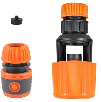 Kitchen Mixer Tap Hose Connector, Indoor Outdoor Tap Adapter for Kitchen Sink, Garden Hose Pipe Connector Mixer Hose Part (Orange Quick)