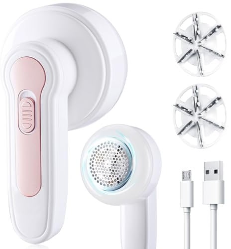 Lint Remover, Electric Fabric Shaver Bobble Remover for Clothing with 3 Blades & USB, Portable Quick Debobbler clothes Shaver Lint Roller Carpet Clothe Sweater Fuzz Pilling Fluff Remover for Clothes