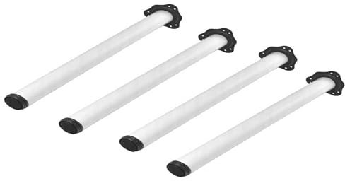 4er Set Tischbeine Ø60mm Schreibtischfüße Tischfüße Stabil, Höhenverstellbar Höhe 710 mm + 30 mm inkl. Befestigungsmaterial (Weiß Höhe 1100mm)