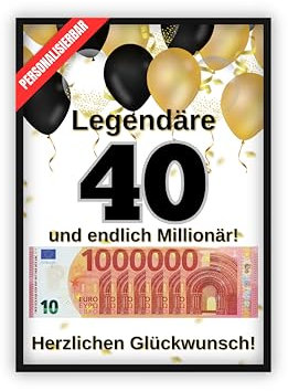 dockyardos® Geldgeschenk zum 40. Geburtstag | Geld kreativ verschenken für Junge und Mädchen | Deine erste Million | Geschenkidee für Mann und Frau