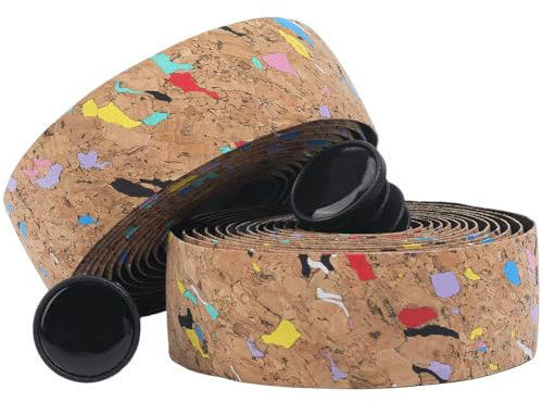 GORGECRAFT 2 Rolle Lenkerband Für Rennräder Kork Lenkerband Fahrradlenkerband Buntes PU Leder Mit 2 Endstopfen Für Rennrad Lenkrad Stuhl Armlehne Angeln Rot