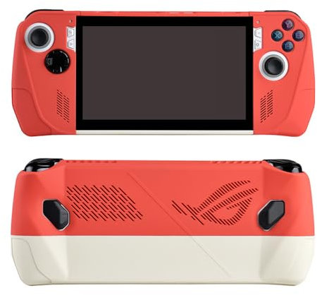 Protective Case for Asus ROG ALLY Gaming Console Handheld Console Protective Case with Surface Spray Paint and Contrasting Color (Red White)