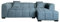 Riess Ambiente Modernes Ecksofa City - 245cm - Strukturstoff - blau - 3-Sitzer Couch inkl. Kissen Eckcouch Sofa Wohnlandschaft