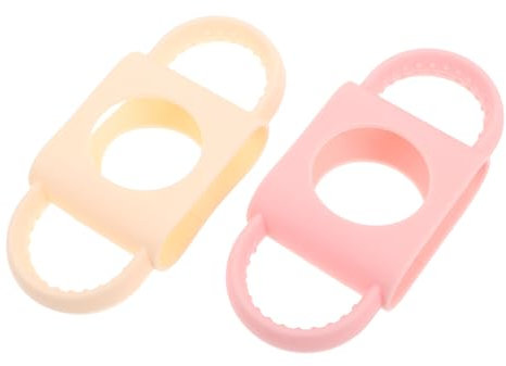 Abaodam 2pcs Bottle Handles Removable Wide Neck Grips for Sippy Cups Ergonomic Antislip Design Compatible with Dr Brown for Smooth Transition from Bottle Feeding to Self Feeding