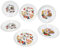 MamboCat Set di 6 piatti per pizza in porcellana, diametro 20,5 cm, 6 persone, 3 diversi motivi per pizza, ideali per bambini, snack e antipasti, piccolo piatto piano
