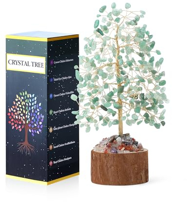 QINJIEJIE Aventurin Kristallbaum Lebensbaum | Aventurin Lebensbaum für Feng Shui, Meditation und Home-Deko – handgefertigte Geschenkidee mit natürlichem Edelstein-Look.