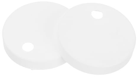 EXHUMKY White Plastic Toilet Bolt Covers 45mm Round Screw Decor Caps for Toilet Seat Fixing, Screw Cover Caps Replacement Set of 2 for Bathroom Hinges