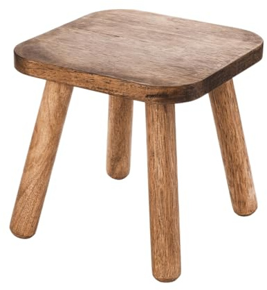 Eidoct Small Wooden Stool 24cm - Non-Slip Step Stool Holds 300lbs/136kg, Portable Footstool for Adults & Kids | Multi-Use for Bedroom, Bathroom, Kitchen, Office, Garden (Easy Assembly, Solid Wood)