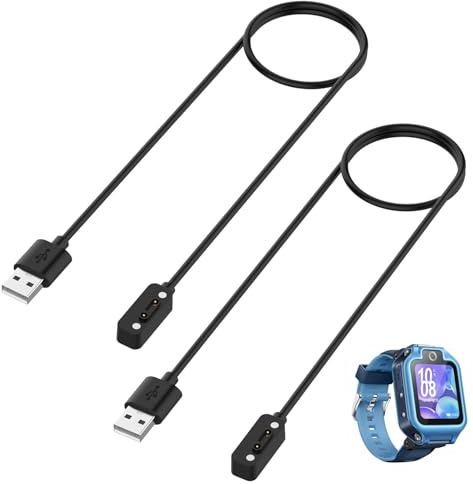 Lamkrtlp 2 Stück Magnetisches Ladekabel Kompatibel mit Xplora X6 Play/X6 Pro, Tragbares USB-Kabel, Smart Watch Ersatzkabel, Schwarz