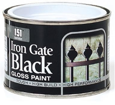 151 Coatings Iron Black Gate Gloss Paint, Resistance To Rust, Corrosion, Easy-To-Apply Formula, Drying Quickly, Perfect For Gates, Railings, Fences, Metal Furniture, Interior And Exterior Use, 180ml