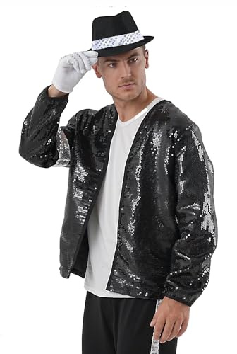 Shuanghao Männer Frauen Kostüme Anzugjacken für Erwachsene Tänze Retro Modische Fashion Personalisierte Soft Bequeme Casual Top Kleidung für Männer Frauen Schwarz