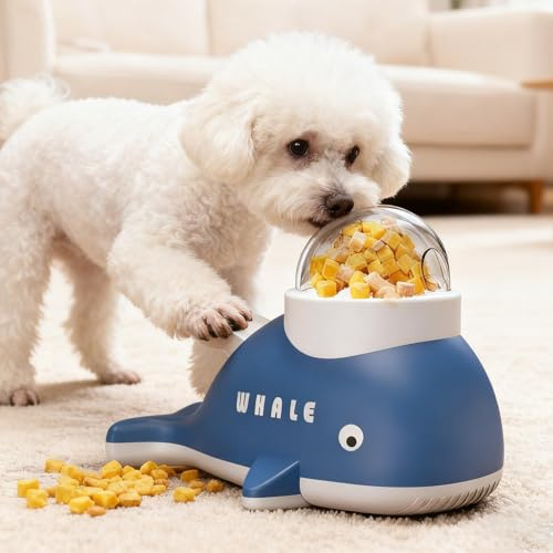 Hundespielzeug Intelligenz, Wal Intelligenzspielzeug, Leckerli-Spender, Hundebeschäftigung, Welpenspielzeug, für kleine, mittlere und große Hunde, bei Langeweile & mentaler Stimulation (Blau)
