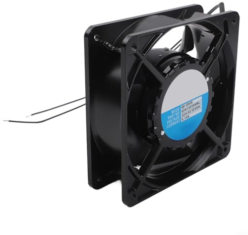 Gdfnmogo Ventilateur axial pour cassette de cheminée, ventilateur thermique à lame métallique de 120 mm avec haute résistance, circulation de chaleur silencieuse pour poêles à bois et