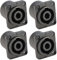 4x ADAM HALL - Connectors K4PSM4BLK Einbaubuchse 4 polig - SPKn speakON Lautsprechereinbaubuchse Einbaustecker