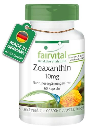 Fairvital | Zeaxanthin Kapseln 10mg - 60 Kapseln - HOCHDOSIERT - VEGAN