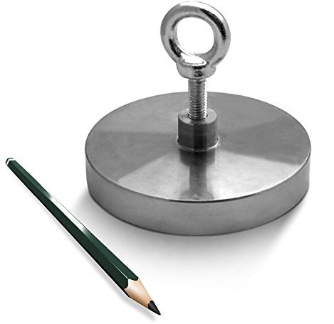 Suchmagnet Neodym-Magnet Bergemagnet bis 600kg Einfach N45 vernickelt, Suchmagnet:116mm 400Kg