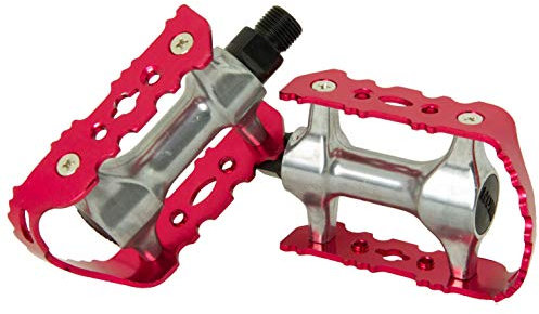 Rot Eloxierte Trekking Pedale aus Aluminium 9/16 Zoll Pedalgewinde Fahrrad Pedal Paar für City Bike MTB Mountainbike Rechts + Links