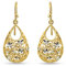 Sterling Silber Turkish Double Tear Drop Diamond-Cut Ohrringe Stilvolle Arbeitskleidung für Women