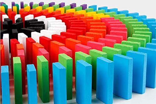 Zerodis Kinder Holzspielzeug Set 100 Teile Holz Domino Set Racing Spielzeug Klassische Zahlen Tisch Spiel Baby Pädagogisches Spielzeug für Kinder
