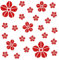 kleb-Drauf® | 25 Blumen | Rot - matt | Autoaufkleber Autosticker Decal Aufkleber Sticker | Auto Car Motorrad Fahrrad Roller Bike | Deko Tuning Stickerbomb Styling Wrapping