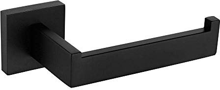 Celbon 304 Edelstahl Schwarz Toilettenpapierhalter,Wandmontiertes Modern Klopapierhalter Klorollenhalter Quadrat for Badezimmer (Schwarz)