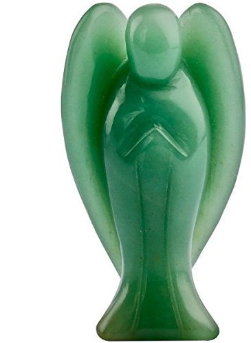 Nupuyai 7cm Aventurin Edelstein Kristall Engel Figur Schutzengel Heilstein Taschenengel Friedensengel Glücksbringer Reiki Deko