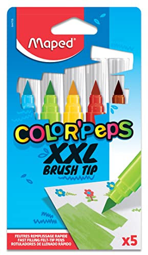 Maped - Pinsel-Filzstifte COLOR'PEPS JUMBO BRUSH mit flexibler XXL-Spitze - x5 Stifte