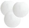 Matissa Weiße Papierlaternen, 3er-Pack, runde Papierlaternen, Lampenschirm, Partydekoration (ganz weiß, 30 cm)